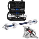 Par de Halter 20kg Mais Barra Ajustável Musculação Dumbell