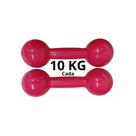 Par De Halteres Emborrachado Rosa 10 Kg Fitness Musculação