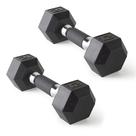 Par de halteres hexagonais CAP 5,5 kg revestidos de borracha com pegada confortável