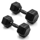 Par de halteres hexagonais CAP revestidos de borracha 20 lb