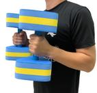 Par de Halteres Hidroginástica 29x16,5cm Grande 3 a 4kg DF1093-A G Azul/Amarelo