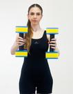 Par de Halteres Hidroginástica Em EVA 1 A 2 Kg DF4011-AZ Azul/Amarelo Dafoca Sports