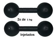 Par De Halteres Injetados 1Kg Fitness Academia