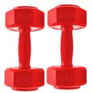 Par de Halteres Pesos 3kg Sextavado Vermelho Antiderrapante Revestido deal para Treino em Casa, Academia Par de Halteres Pesos 3kg Sextavado Vermelho Antiderrapante Revestido deal para Treino em Casa, Academia