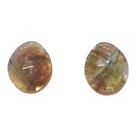 Par de Labradorita Natural Facetado Rose Cut Formato Fancy Dimensões (LxC) 16x13 mm