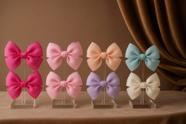 Par de Laço de Cabelo Infantil Modelo Princesa Par Luxuoso em Cores Delicadas Par de Laço de Cabelo Infantil Modelo Princesa Par Luxuoso em Cores Delicadas