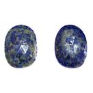 Par de Lapis Lazulli Natural Facetado Rose Cut Formato Fancy Dimensões (LxC) 22x16 mm