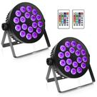 Par de Luzes OPPSK 180W RGBW com Controle DMX512 e Controle Remoto