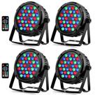 Par de Luzes OPPSK 36 LEDs RGB 36W - Pacote com 4 Unidades e Controle Remoto DMX Par de Luzes OPPSK 36 LEDs RGB 36W - Pacote com 4 Unidades e Controle Remoto DMX