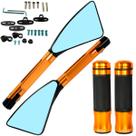 Par de manopla acelerador com retrovisor rizoma CG125 CG150 CG160 Fan Titan Start Bros XRE CB300 YBR XTZ CB250 Twister