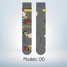 Par de Meia Cano Longo Casual Divertida Infantojuvenil Adulto Masculino Snoopy (Peanuts)