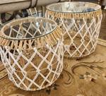 Par De Mesas Rattan Redonda Fino Design Alto Padrão Par De Mesas Rattan Redonda Fino Design Alto Padrão