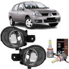 Par de milha clio sedan 2003 a 2012 vidro e led
