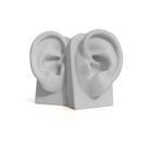 Par de Orelha de Silicone Vertical Branco