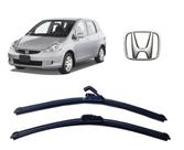Par de Palhetas Limpador de Parabrisa Dianteiro Honda Fit 2003 2004 2005 2006 2007 2008