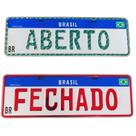 Par de Placa De Carro Padrão Mercosul "Aberto E Fechado" para Decoração E Estilização