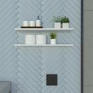 Par de Prateleiras Suspensa P15cm Minimalista Branco MDF Organizador Banheiro Lavanderia - Rufatto Decoraçõe