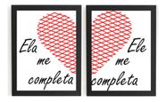 Par De Quadros Ela Me Completa Ele Me Completa