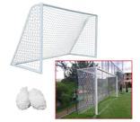 Par de Rede De Futebol Society 6m C/ Requadro Colméia Seda 4.0 Pangué