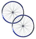 Par de Rodas Aro 24 Vzan Escape 260 Rolamentado Azul