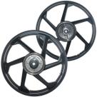 Par de rodas de alumínio liga leve freio a tambor C100 Biz Biz100 Biz110 Biz125 com rolamento Par de rodas de alumínio liga leve freio a tambor C100 Biz Biz100 Biz110 Biz125 com rolamento