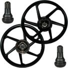 Par de rodas de alumínio liga leve freio a tambor CG125 Fan Titan KS KSE 2000 a 2008 com rolamentos e bico