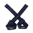 Par de Straps Profissional Preto Chumbo 100 Algodão Pegada Firme para Musculação e Levantamento de Peso