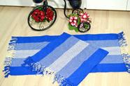 Par de Tapetes de Tear Retangular - Degradê Azul