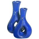 Par de Vasos Furados em Cerâmica de Aparador Decor - Azul Royal