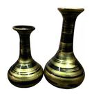 Par de Vasos Long Pipe em Cerâmica de Sala Decor - Black Gold