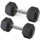 Par Dumbbell Sextavado Emborrachado - 12,5KG