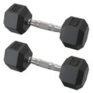 Par Dumbbell Sextavado Emborrachado - 5kg