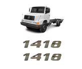 Par Emblema Caminhão Mb 1418 Adesivo Cromado Lateral (2pç)