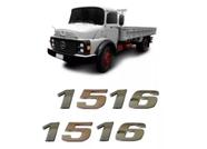 Par Emblema Caminhão Mb 1516 Adesivo Cromado Lateral (2pç)