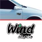 Par Emblema Corsa Wind Super Lateral Adesivo Verde Resinado