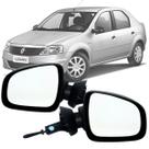 Par Espelho Retrovisor Renault Sandero Logan 2009 2010 2011 2012 2013 Com Controle Manual Preto