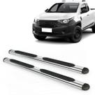 Par Estribo Lateral Oval Cromado Strada Cabine Dupla e Simples 2021 a 2025 Kit Fixação Incluso