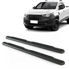 Par Estribo Lateral Oval Preto Strada Cabine Dupla e Simples 2021 a 2025 Kit Fixação Incluso