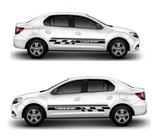 Par Faixa Lateral Adesivo Carro Renault Logan Sport Vinil