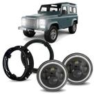 Par Farol Angel Eyes 60w 7 pol + Suporte Land Rover Defender