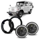 Par Farol Angel Eyes 60w com Suporte Land Cruiser Bandeirante