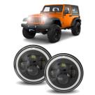 Par Farol Angel Eyes 60w Jeep Wrangler JK 2007 2008 a 2016 Par Farol Angel Eyes 60w Jeep Wrangler JK 2007 2008 a 2016