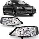 Par farol astra 2003 a 2011 foco duplo máscara cromada