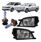 Par farol auxiliar gol voyage g6 2012 a 2015 + lâmpada halogena h8 super branca ld/le