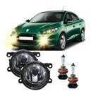 Par Farol Auxiliar Milha Renault Fluence 2011 a 2018 Lente em Vidro + Lâmpadas H11