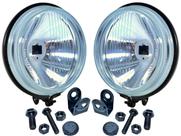 Par Farol Auxiliar Redondo Universal 110mm Longo Alcance NINO F-58 METAL VIDRO Com Suporte