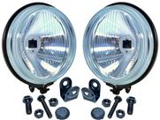 Par Farol Auxiliar Redondo Universal 110mm Longo Alcance NINO F-58 METAL VIDRO Com Suporte