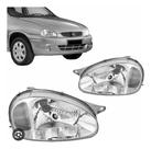 Par Farol Corsa 2001 A 2009 Carcaça Cinza Vidro