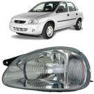 Par Farol Corsa Ate 2010 Hatch Pickup Sedan Wagon Carcaca Preta Moldura Metalizada