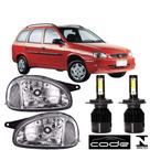 Par farol corsa wagon 1994 a 2002 cromado p super led 4300k